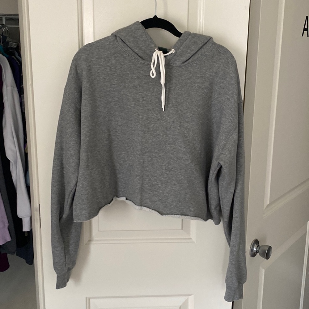 Cropped Gray Hoodie